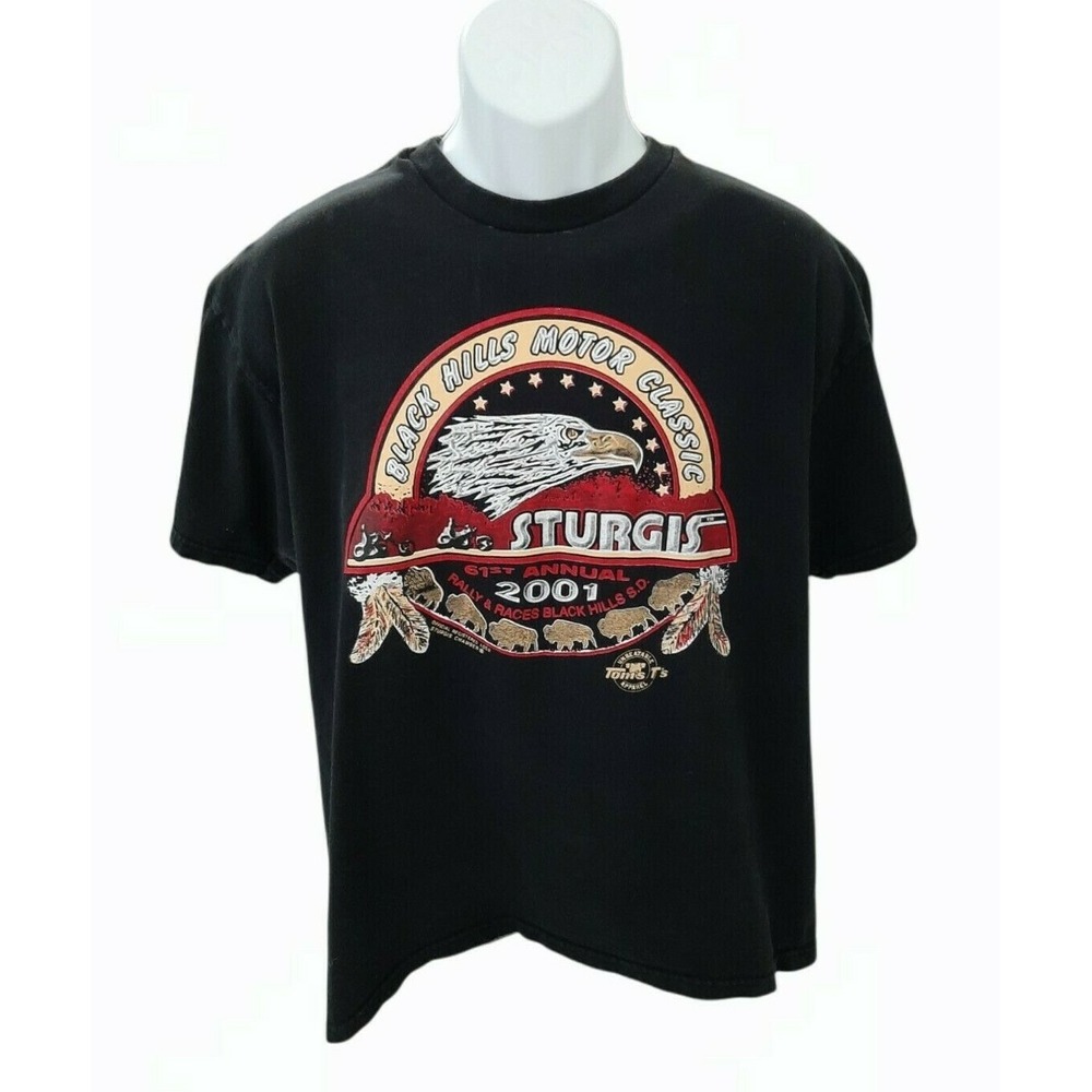 Sturgis Rally 61st Black Hills Motor Classic 2001  T Shirt size L large eagle